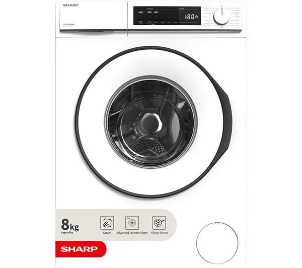 TieDex UK SHARP ES-NFB814BWNA 8 kg 1400 Spin Washing Machine - White