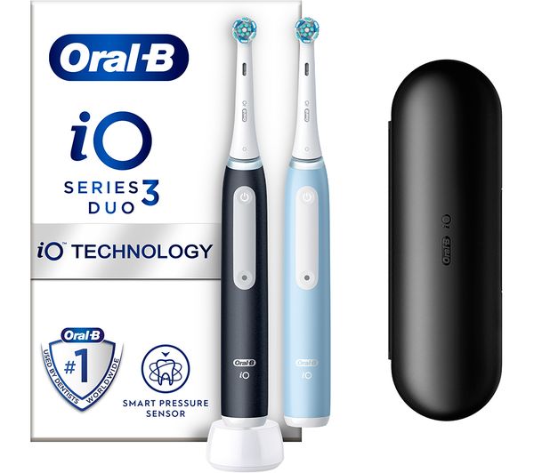 TieDex UK ORAL B iO 3 Electric Toothbrush - Blue & Black Duo