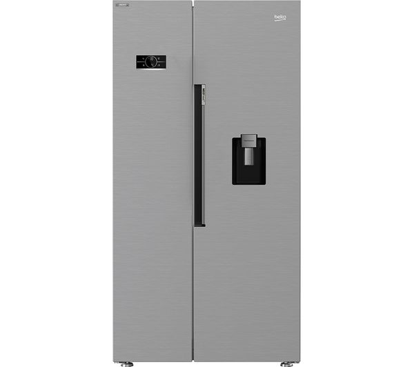 TieDex UK BEKO Pro HarvestFresh ASD2442VPS American-Style Fridge Freezer - Stainless Steel