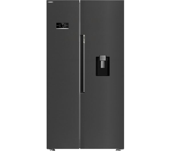 TieDex UK BEKO Pro ASD2442VPZ American-Style Fridge Freezer - Black