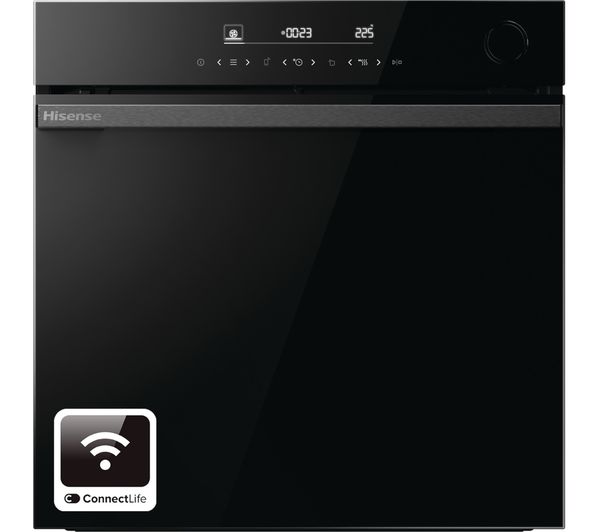 TieDex UK HISENSE Hi6 BlackLine AirFry BSA66346PDBGUK Electric Pyrolytic Steam Smart Oven - Jet Black