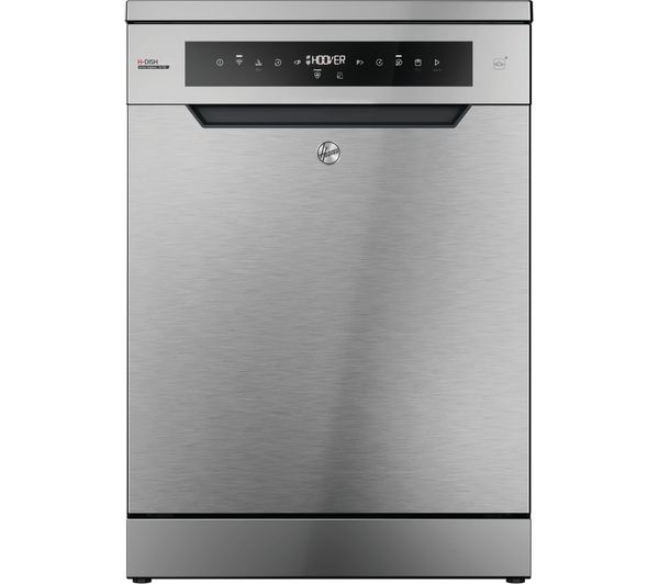 TieDex UK HOOVER H-Dish 600 H6F6B4S1PXUK-80 Full-size WiFi-enabled Dishwasher - Stainless Steel