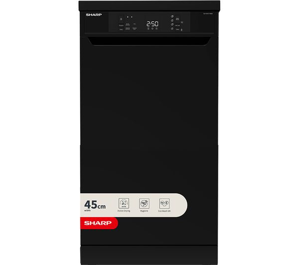 TieDex UK SHARP QW-NS1CF49EB-EN Slimline Dishwasher - Black