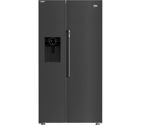 TieDex UK BEKO Pro ASP342VPZ American-Style Fridge Freezer - Black Steel