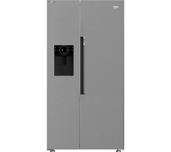 TieDex UK BEKO Pro HarvestFresh ASP342VPS American-Style Fridge Freezer - Stainless Steel