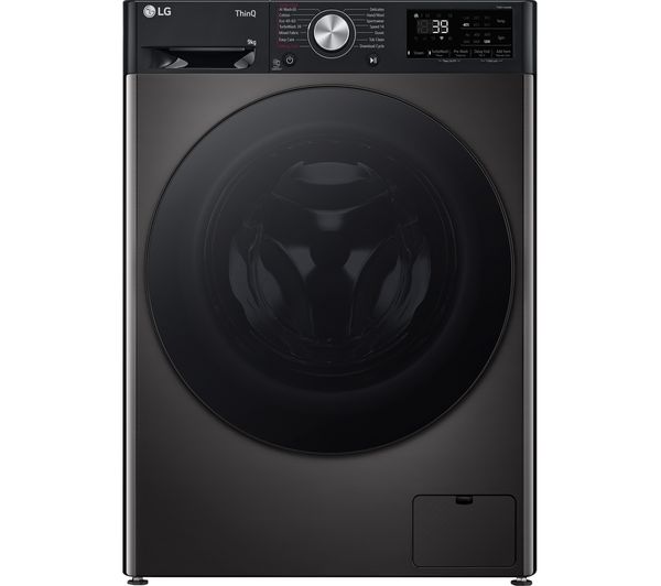 TieDex UK LG Counter-Depth MAX with AI F2Y709BBTN1 9 kg 1200 Spin Washing Machine - Platinum Black