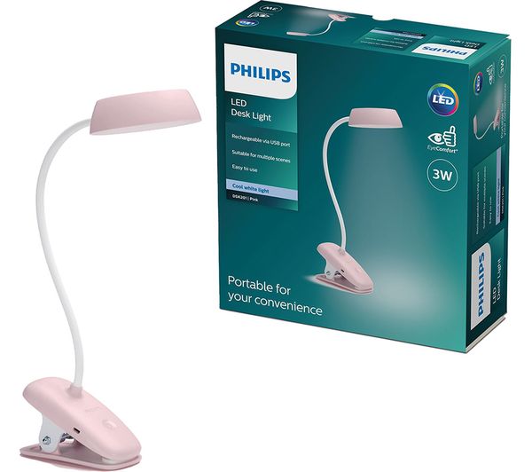 TieDex UK PHILIPS Donutclip DSK201 LED Desk Lamp - Pink