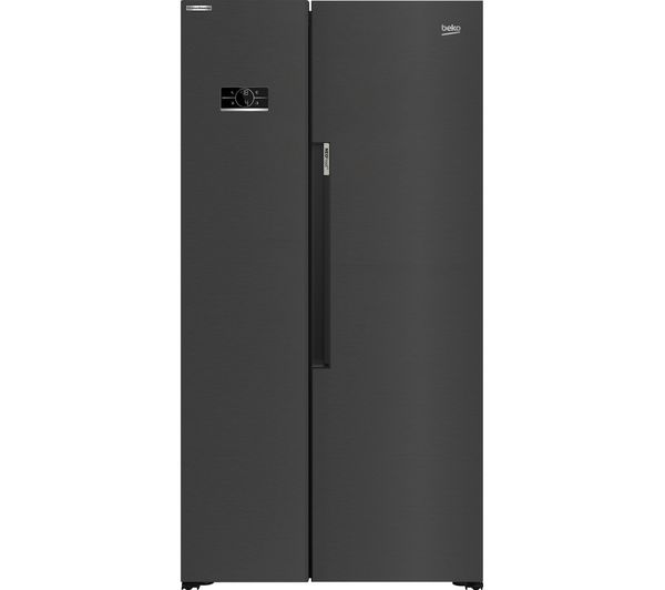 TieDex UK BEKO Pro HarvestFresh ASL1442VPZ American-Style Fridge Freezer - Black Steel