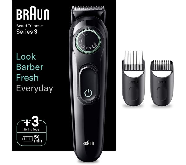 TieDex UK BRAUN Series 3 BRABT3411 Beard Trimmer - Black & Green