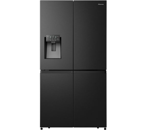 TieDex UK HISENSE PureFlat RQ760N4SBFE American-Style Smart Fridge Freezer - Black Stainless Steel