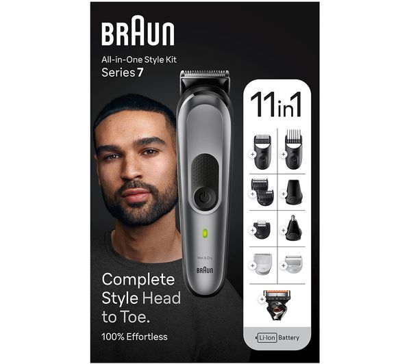 TieDex UK BRAUN 11-in-1 MGK7440 Wet & Dry All-in-one Trimmer Kit - Grey