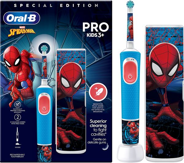 TieDex UK ORAL B VPRO Kids Electric Toothbrush Gift Set - Spider Man