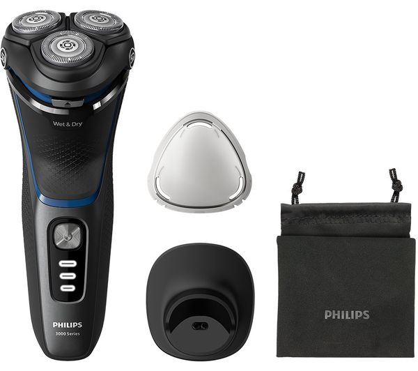 TieDex UK PHILIPS Series 3000 S3344/13 Wet & Dry Rotary Shaver - Dark Moon