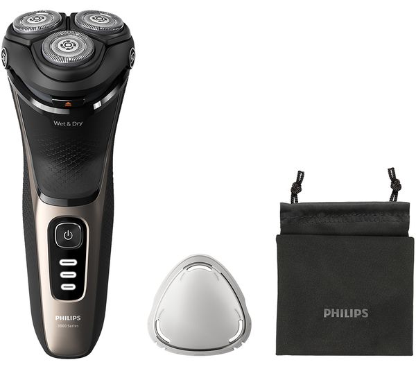 TieDex UK PHILIPS Series 3000 S3242/12 Wet & Dry Rotary Shaver - Black