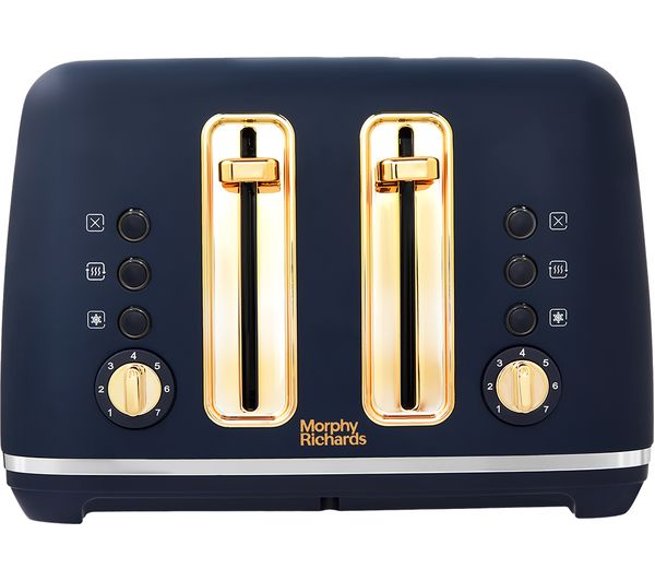 TieDex UK MORPHY RICHARDS Accents 242045 4-Slice Toaster - Midnight Blue & Gold