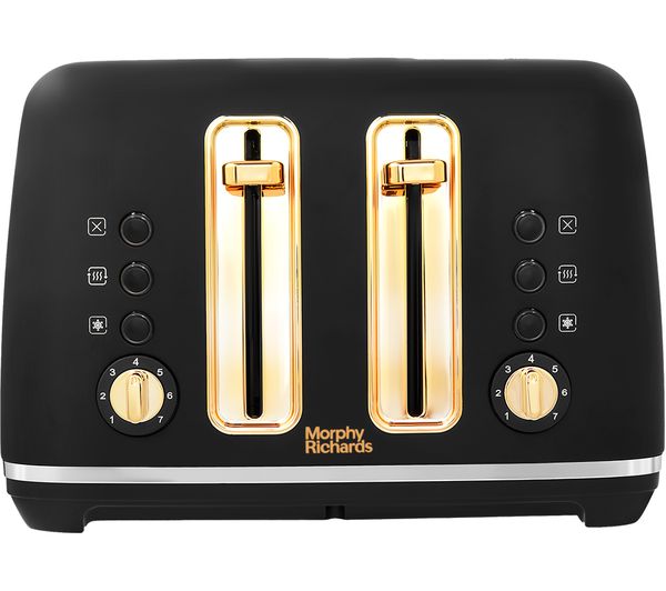 TieDex UK MORPHY RICHARDS Accents 242047 4-Slice Toaster - Black & Gold