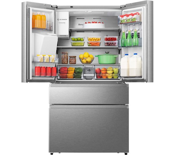 TieDex UK HISENSE PureFlat RF728N4SASE Smart Fridge Freezer - Stainless Steel