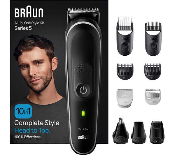 TieDex UK BRAUN MGK5440 Wet & Dry 10-in-1 Styling Kit - Black & Grey