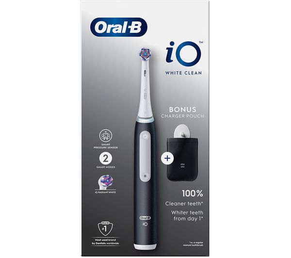 TieDex UK ORAL B iO 3 White Clean Electric Toothbrush with Charger Pouch