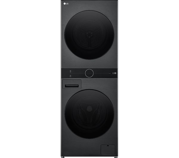 TieDex UK LG WashTower WT1210BBTN1 WiFi-enabled 12 kg Washer Dryer - Black