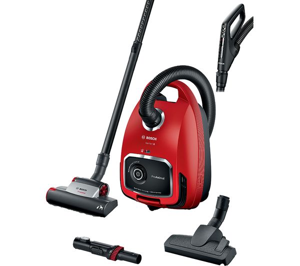 TieDex UK BOSCH Series 6 ProAnimal BGL6PETGB Cylinder Bagged Vacuum Cleaner - Red