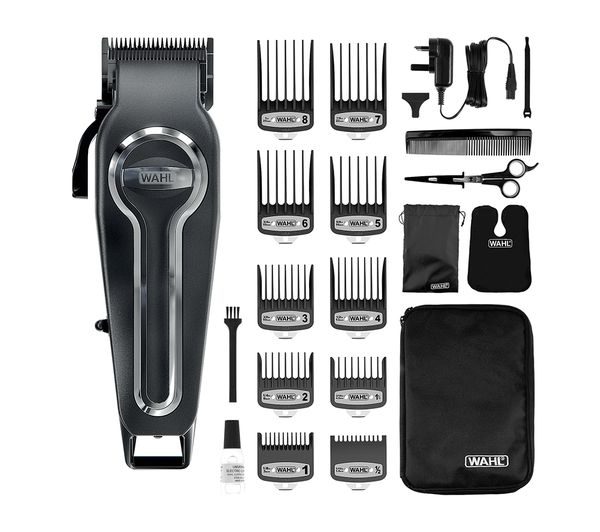 TieDex UK WAHL Elite Pro 20606-0410 Cordless Hair Clipper Kit - Black & Silver