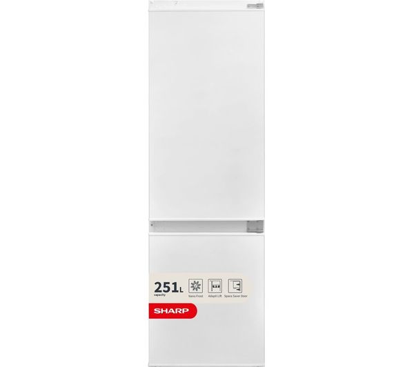 TieDex UK SHARP SJ-BE250M1XS-EN Integrated 60/40 Fridge Freezer - Sliding Hinge