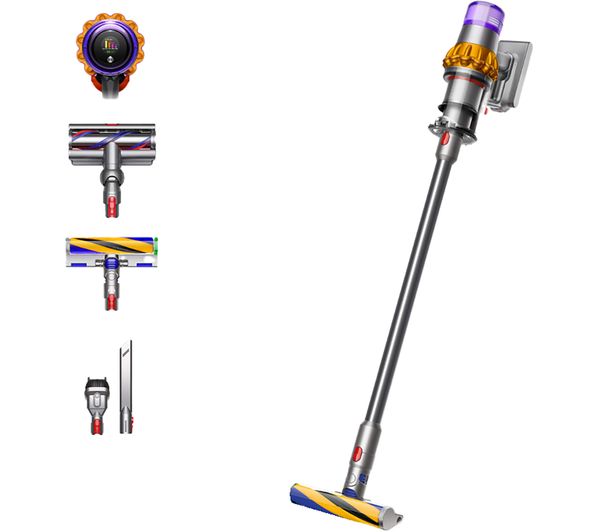 TieDex UK DYSON V15 Detect Absolute Cordless Vacuum Cleaner - Yellow & Nickel