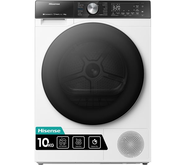 TieDex UK HISENSE 5S Series DH5S102BW WiFi-enabled 10 kg Heat Pump Tumble Dryer - White