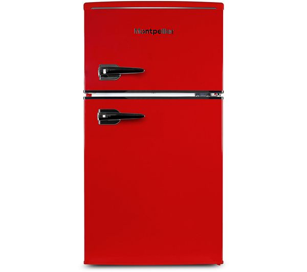 TieDex UK MONTPELLIER Retro MAB2035ER 80/20 Undercounter Fridge Freezer - Red