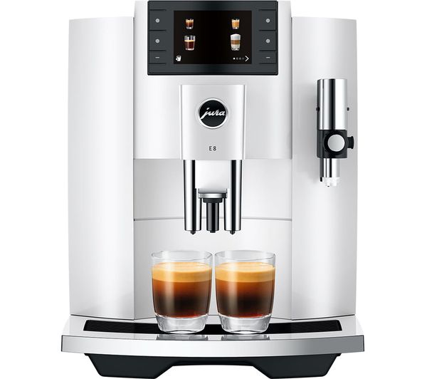 TieDex UK JURA E8 Smart Bean to Cup Coffee Machine - Piano White