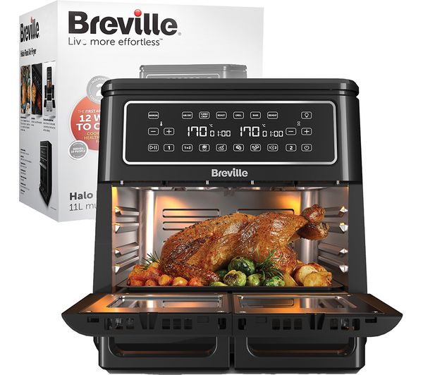 TieDex UK BREVILLE Halo Flexi VDF130 Dual Zone Air Fryer - Black