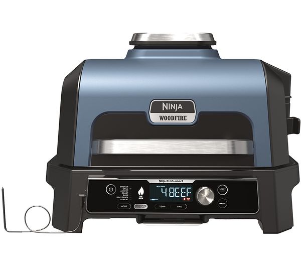 TieDex UK NINJA Woodfire Pro Connect XL OG901UK Outdoor Electric BBQ Grill & Smoker - Black & Blue