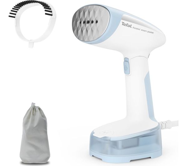 TieDex UK TEFAL Access Steam Pocket DT3041 Clothes Steamer - White & Sky Blue