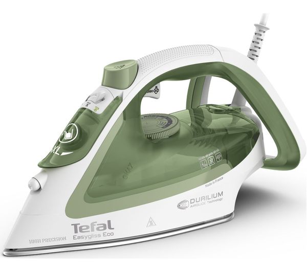 TieDex UK TEFAL Easygliss Eco FV5781 Steam Iron - White & Green