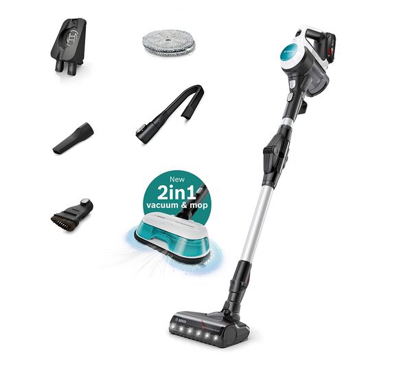 TieDex UK BOSCH Unlimited 7 Aqua BCS71HYGGB 2-in-1 Cordless Vacuum Cleaner - White & Turquoise