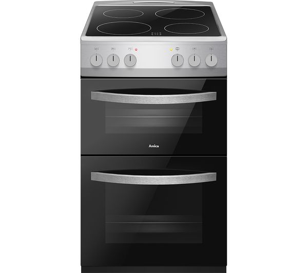 TieDex UK AMICA AFC502SS 50 cm Electric Ceramic Cooker - Black & Stainless Steel