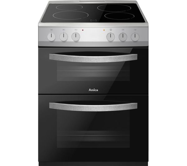 TieDex UK AMICA AFC602SS 60 cm Electric Ceramic Cooker - Black & Stainless Steel