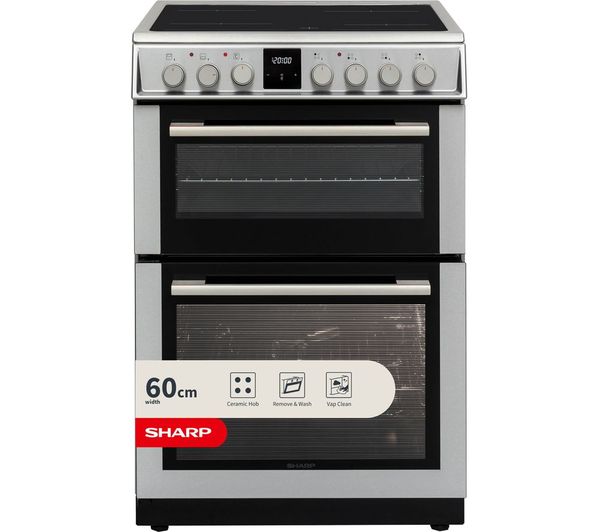 TieDex UK SHARP KF-66DDVDD04IM1K-EN 60 cm Electric Ceramic Cooker - Inox