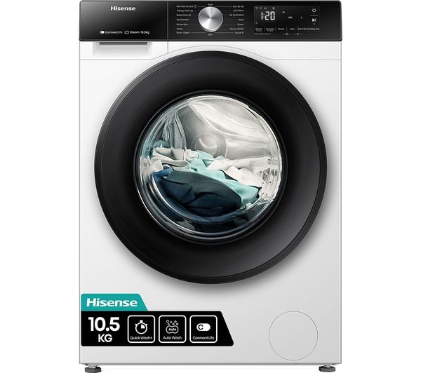 TieDex UK HISENSE 3S Series WF3S1043BW3 WiFi-enabled 10 kg 1400 Spin Washing Machine - White