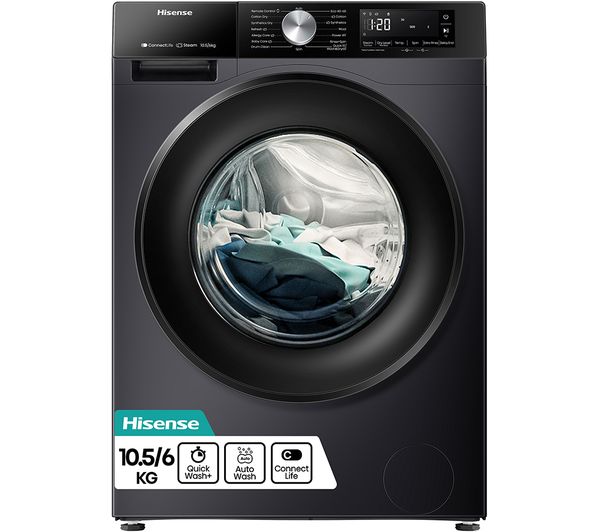 TieDex UK HISENSE 3S Series WD3S1043BB3 WiFi-enabled 10 kg Washer Dryer - Black