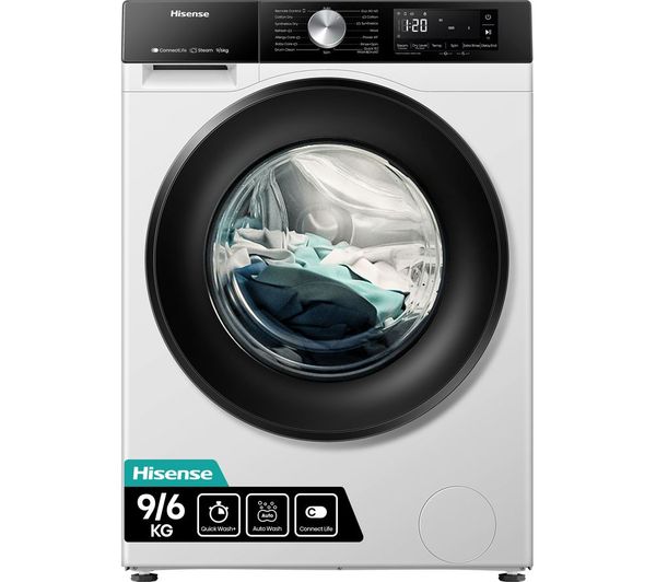 TieDex UK HISENSE 3S Series WD3S9043BW3 WiFi-enabled 9 kg Washer Dryer - White