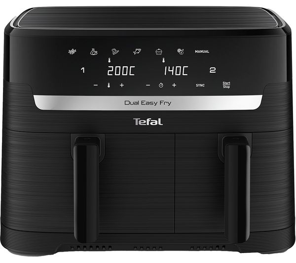 TieDex UK TEFAL Easy Fry Dual Drawer EY901N40 Air Fryer - Black