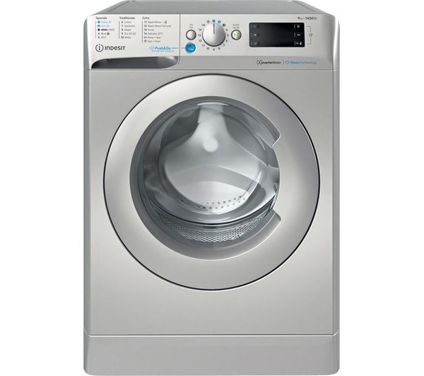 TieDex UK INDESIT Innex Steam Push&Go BWE 91496X SV UK 9 kg 1400 Spin Washing Machine - Silver