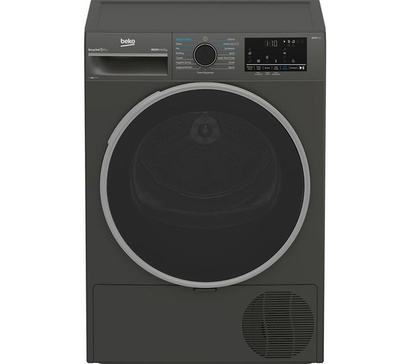 TieDex UK BEKO Pro Ironfinish B5T49231IG 9 kg Heat Pump Tumble Dryer - Graphite