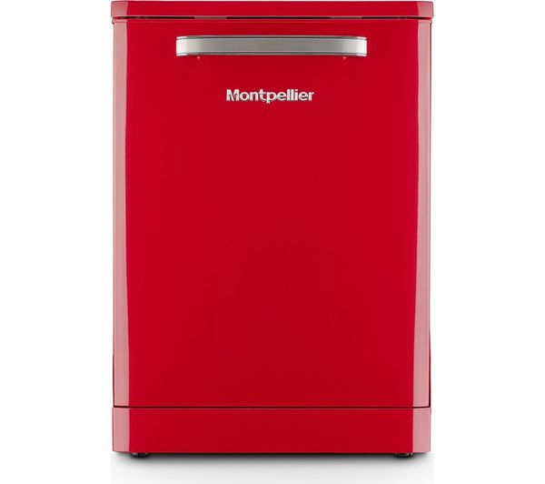 TieDex UK MONTPELLIER Retro MAB1353DR Full-size Dishwasher - Red