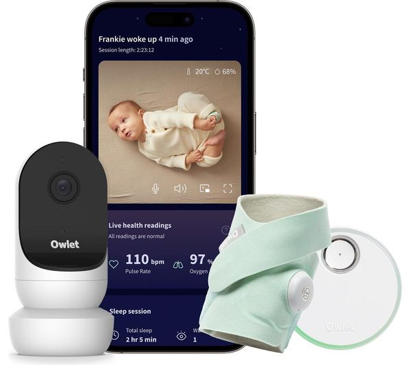 TieDex UK OWLET Dream Sock OWDB-12-MT Smart Baby Monitor & Cam 2 Bundle - Mint