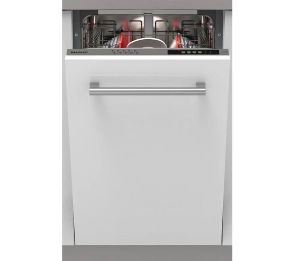 TieDex UK SHARP QW-NS14I49EX-EN Slimline Fully Integrated Dishwasher