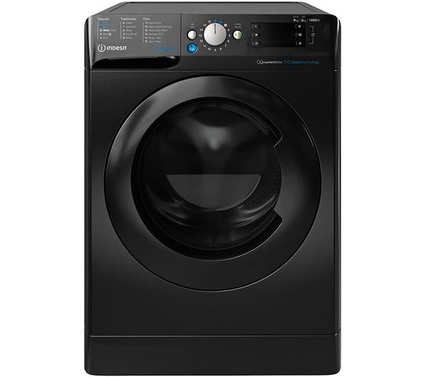 TieDex UK INDESIT Innex Steam Push&Go BDE 96436 KV UK 9 kg Washer Dryer - Black