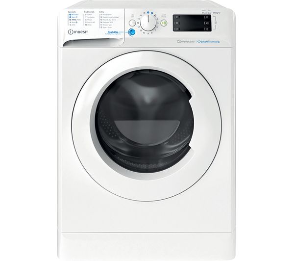 TieDex UK INDESIT Steam Push&Go BDE 96436 WV UK 9 kg Washer Dryer - White